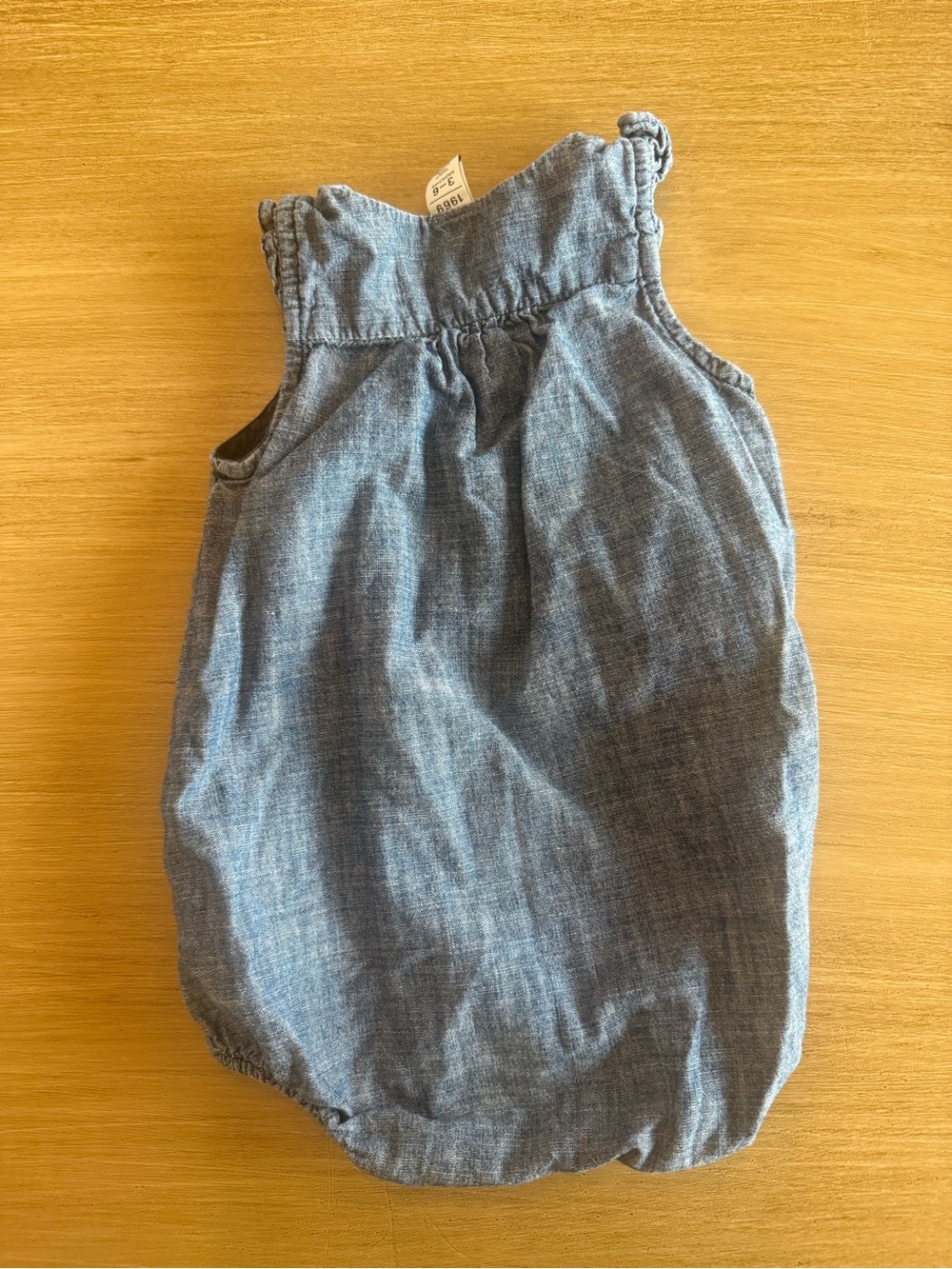 GAP Chambray Bubble Romper in Light Blue - Picture 2 of 3